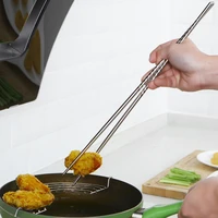 stainless steel chopsticks household tableware kitchen pointed noodle hot pot chopsticks fried fried dough sticks chopsticks
