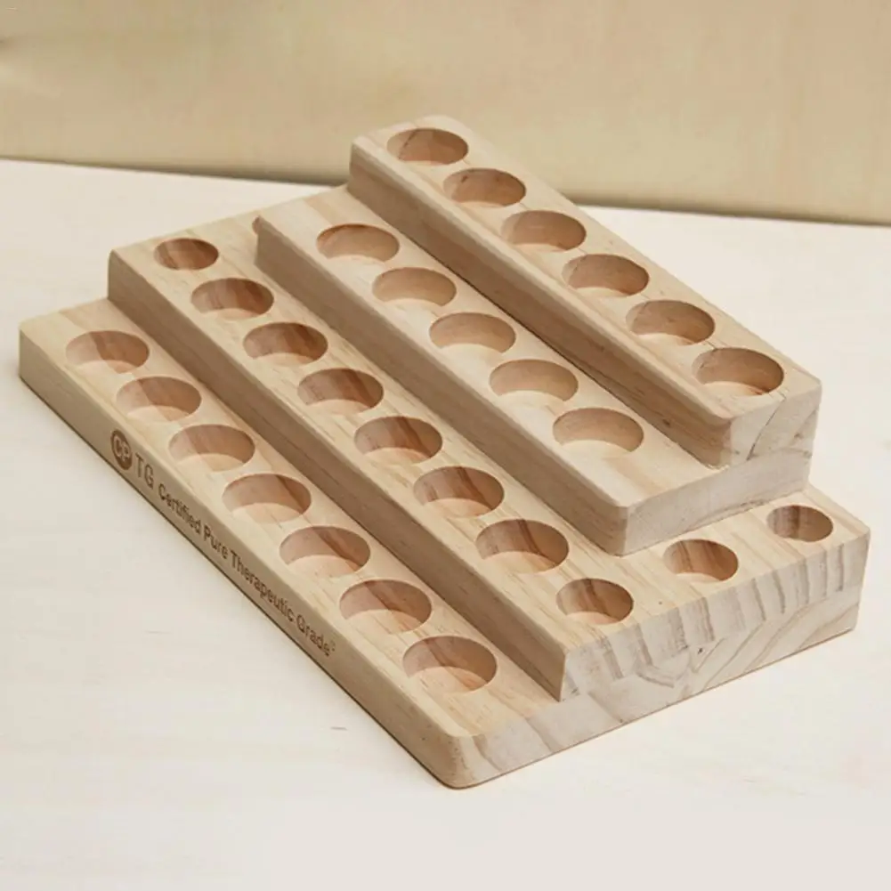 Эфирное масло стеллаж для хранения 30 Отверстия шаг 4 Слои Деревянная Полка