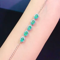 925 color treasure bracelet imitation natural sapphire bracelet white pigeon blood red emerald for women fine jewelry wholesale