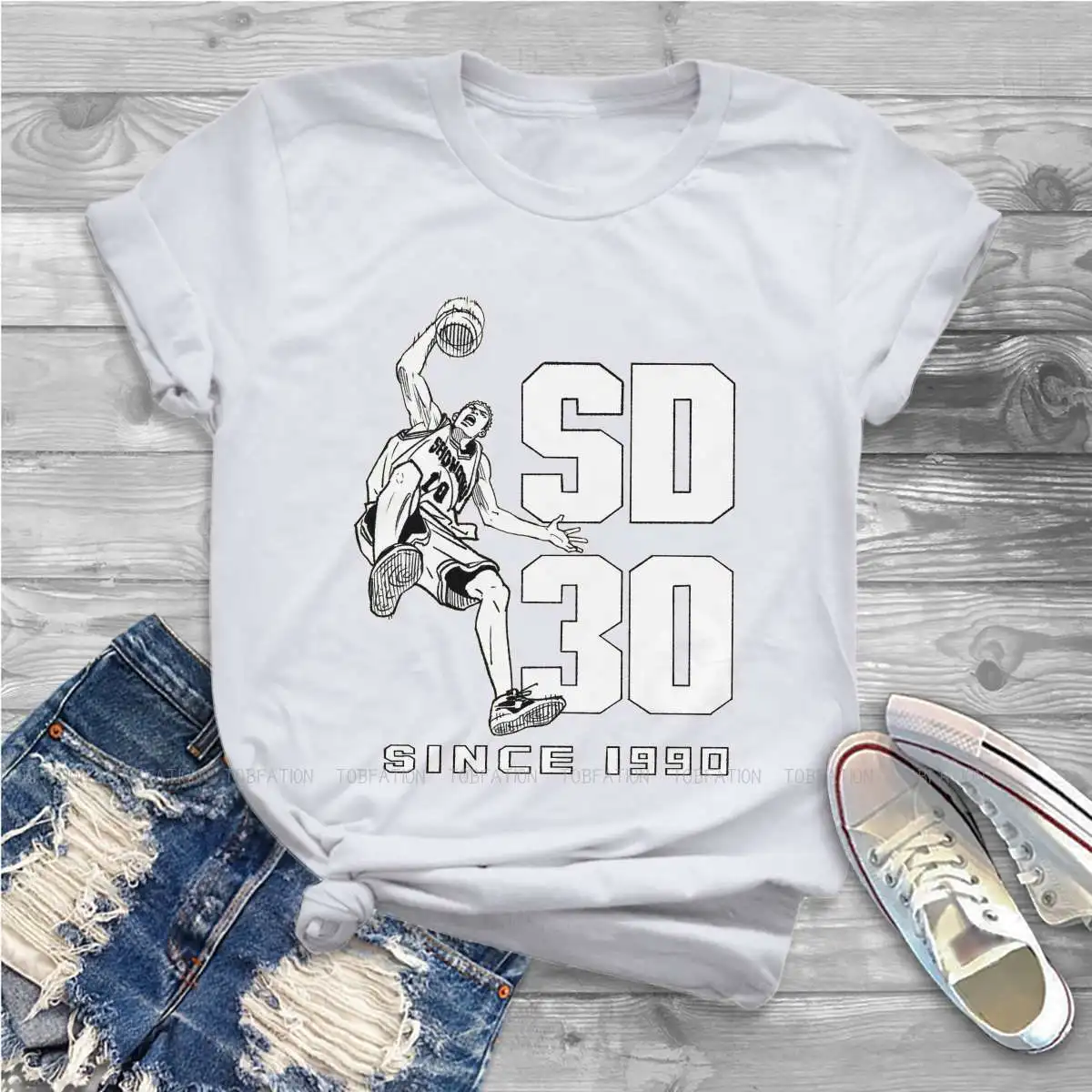 

Женские рубашки на 30-ю годовщину, спортивные свободные винтажные женские футболки с эмблемой манги, повседневные женские блузы в стиле Хара...