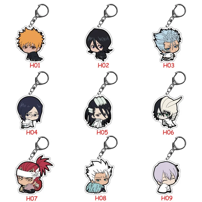 Bleach Аниме акриловый брелок Kurosaki Ichigo Kuchiki Rukia Byakuya Grimmjow jeagerjaquees мультяшный кулон
