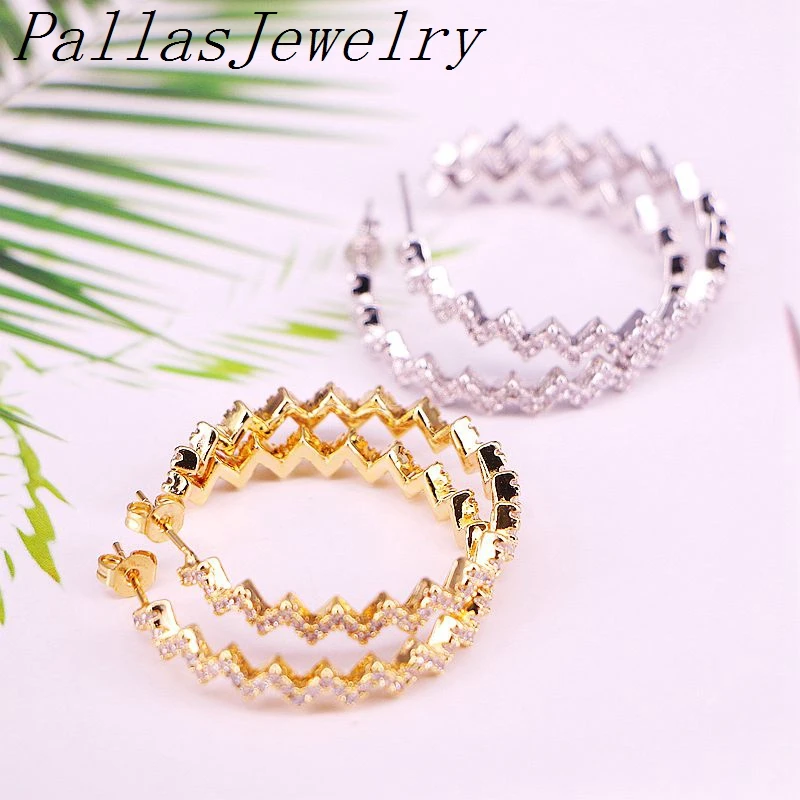 

5 пар, модные серьги-гвоздики с выложенным фианитом