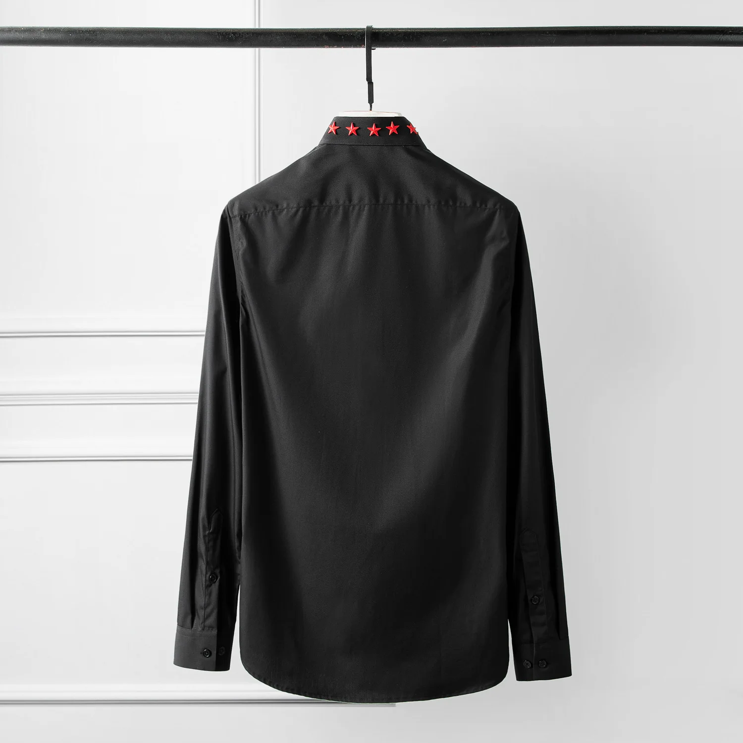 Minglu протектор для мужчин рубашка роскошный красный флаг пять с заклепками в виде