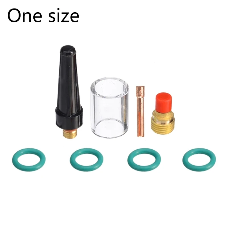 

LXAC 8Pcs/Set TIG Welding Torch Gas Lens Pyrex Cup Kit Durable Welding Accessories 2.4mm For WP-9/20/25 3/32" Series #10 Pyrex