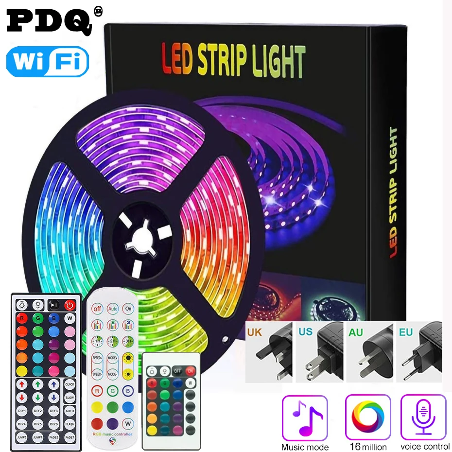 

DC12V LED Strip Lights Bluetooth WiFi RGB LED Light Strip 5050 30LED/m Flexible Waterproof Lamp Tape for Room Wall BackLigh