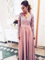 elegant mother of the bride dresses modest v neck long sleeves lace wedding party guest formal evening gowns custom made