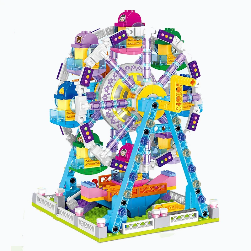 

Ferris Wheel Model Building Blocks MOC City Ideas DIY Friends Amusement Park Constructor Bricks Educate Toys for Children Gift