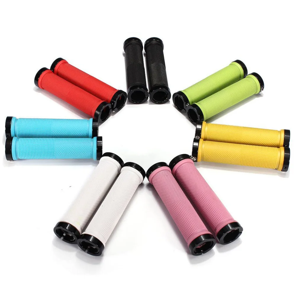 

A Pair of Mountain Bike MTB Non-Slip Rubber Lock On Handlebar Grips (Green)