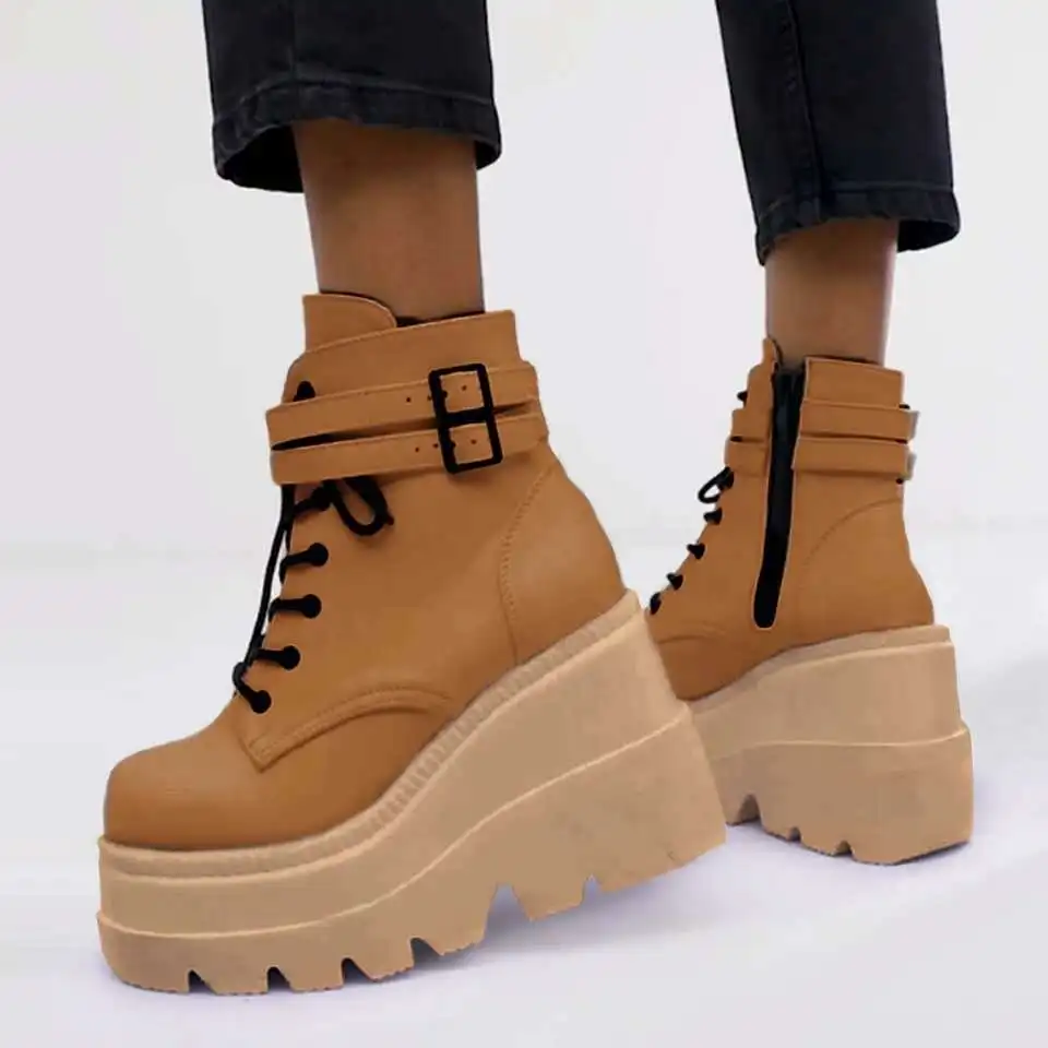Fashion Sexy Women Modern Ankle Boots Dazzle Color High Top Punk Goth Platform Leisure Ladies Shoes Botas De Mujer Bottes | Обувь