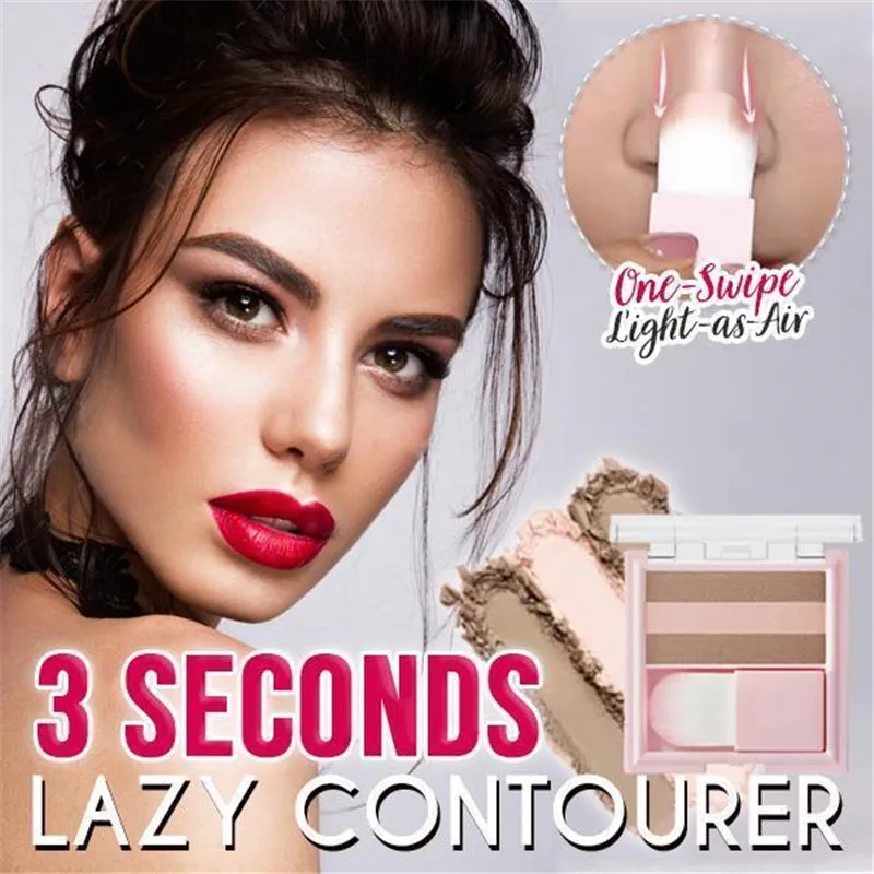 Контурная палитра для лица пудра ухода за лицом макияж 3 вида цветов стойкая