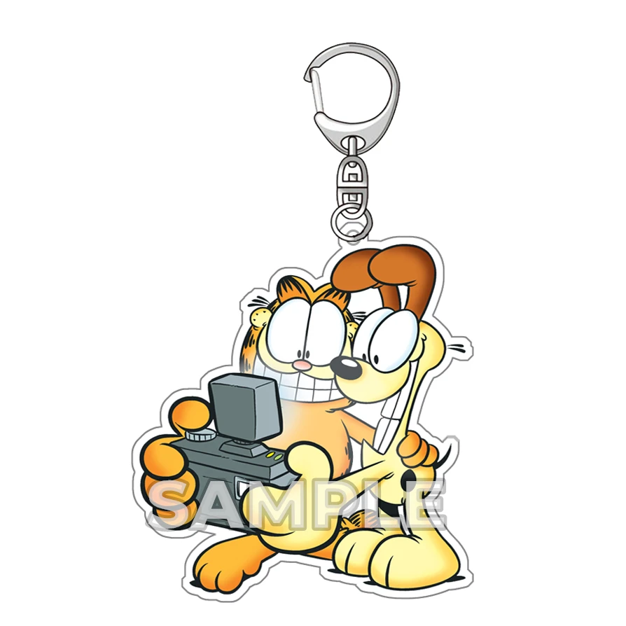 Забавный мультяшный брелок Garfield двусторонний для косплея акриловый кулон женщин