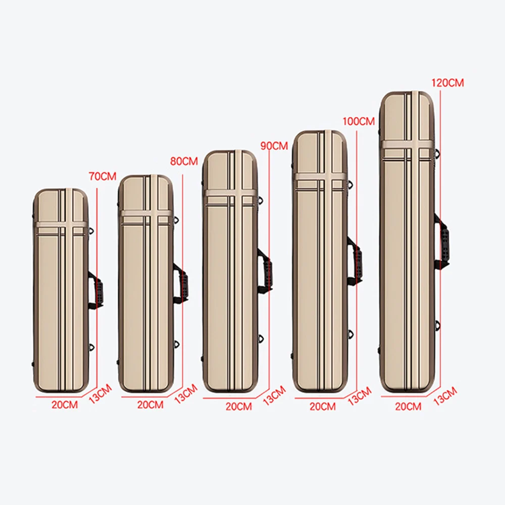 125CM Portable Fishing Rod Bag Waterproof Fishing Gear Bag ABS Hard Shell High Capacity Fishing Bag Shockproof Fishing Reel Bag