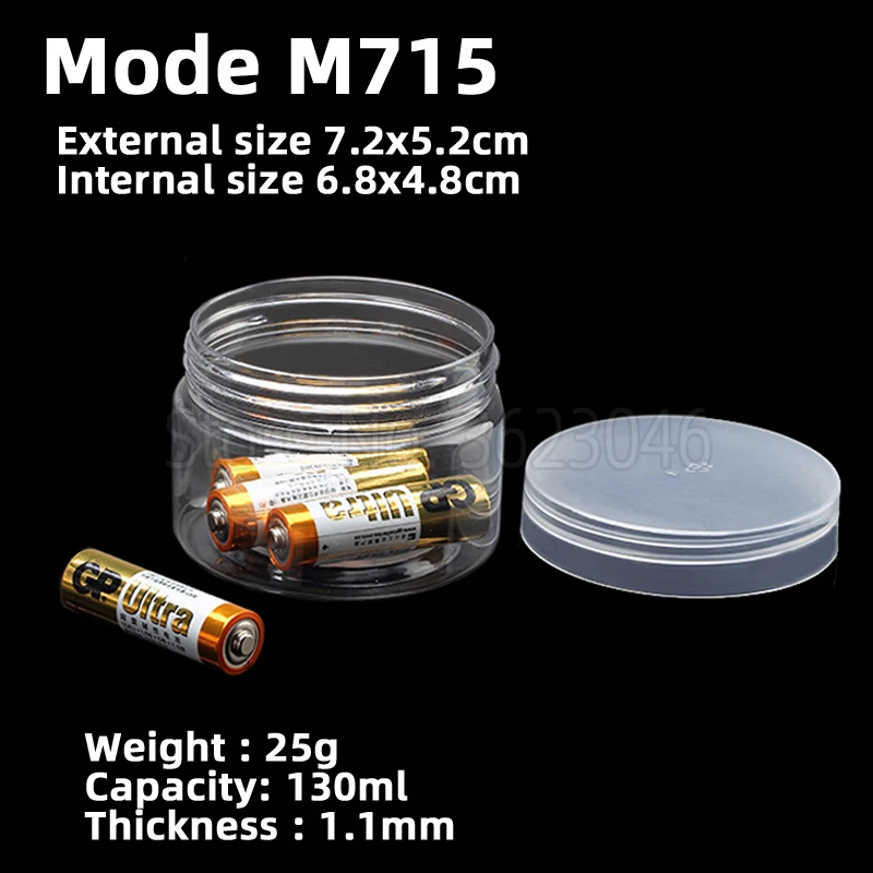 

10 pieces M715 Round Plastic Case Parts Accessory Organize Storage Screw Sample Transparent Box 6.8x4.8cm