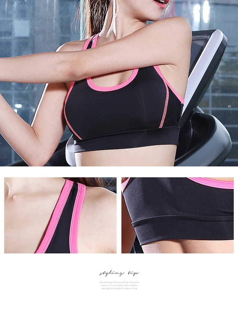 Женский спортивный бюстгальтер черный мягкий фитнес лифчик для йоги топ на