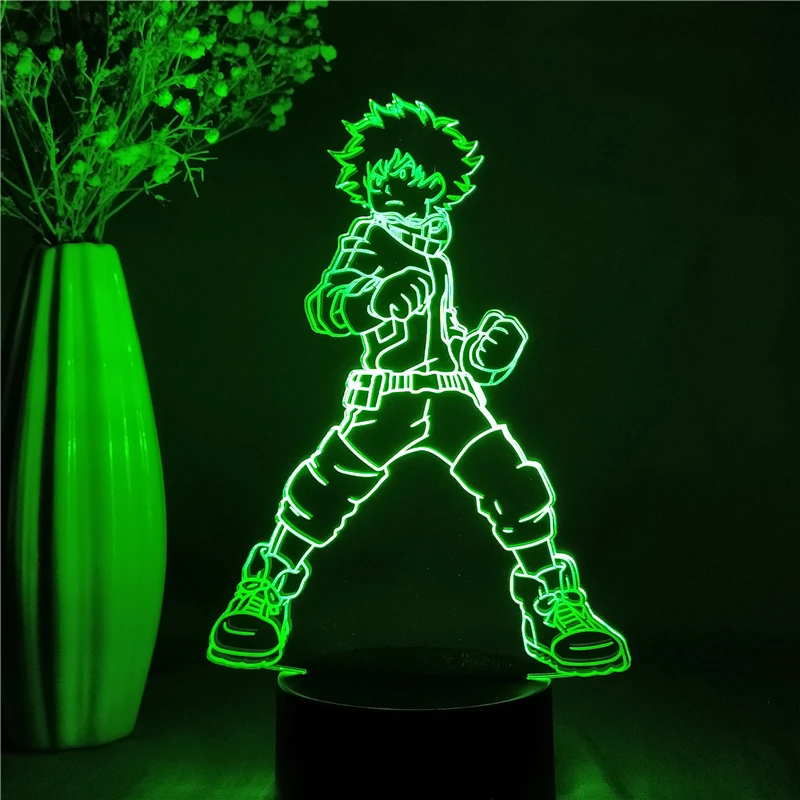 

Anime My Hero Academia Figure Todoroki Shoto Bakugou Katsuki Midoriya Izuku Led Night Light Manga Figurine 3D Table Lamp Gift