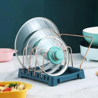 pot lid rack spoon plate holder shelf iron plastic cooking dish tray removable pan cover storage rack kitchen accessories