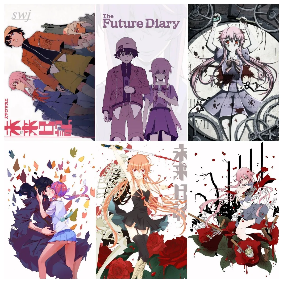 Аниме плакаты японское аниме будущий дневник Ретро плакат Картина на холсте