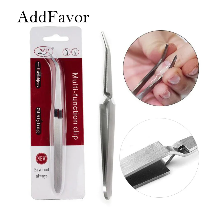 Пинцет для дизайна ногтей Addfavor зажим из нержавеющей стали крестиков акриловый УФ