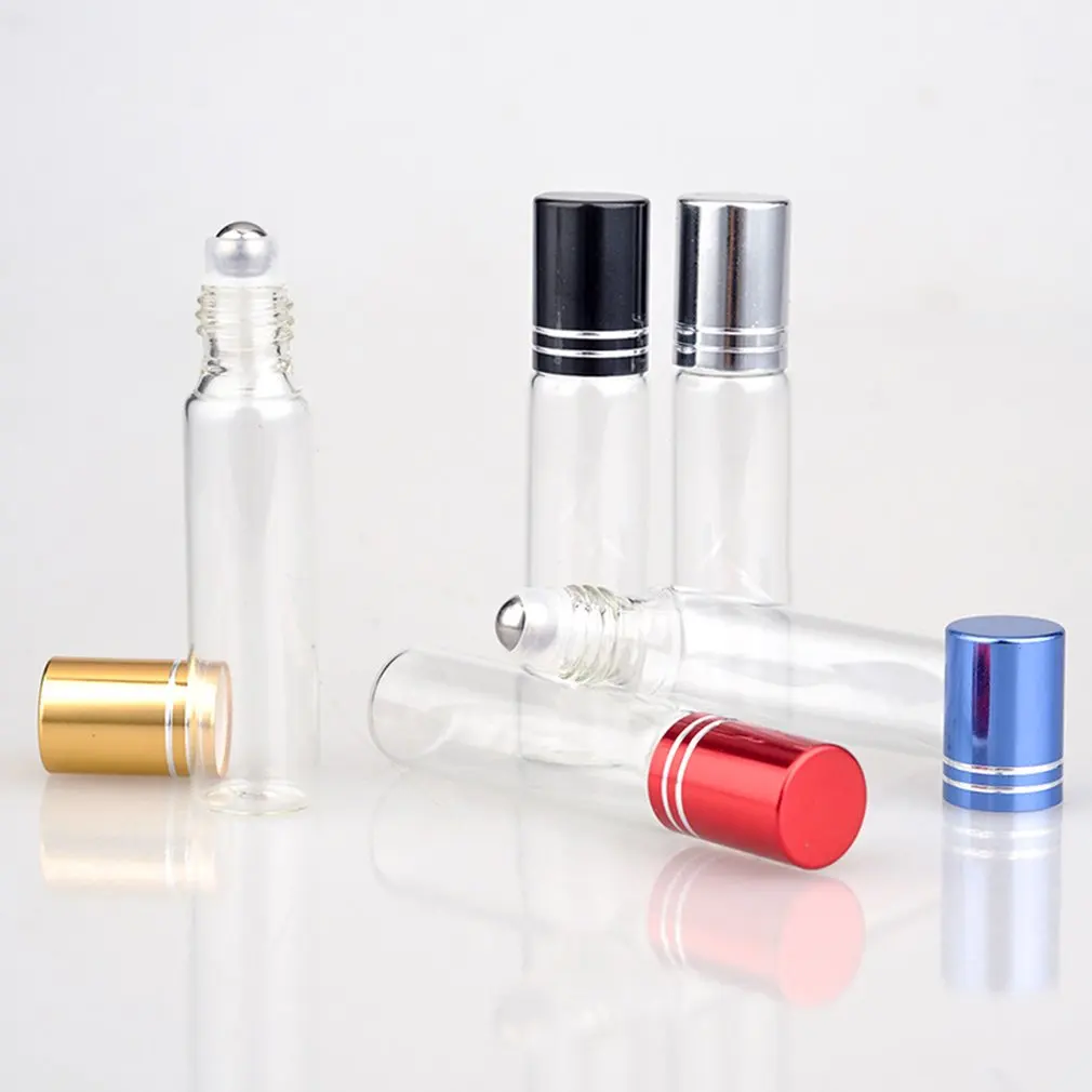 

1pcs 5ML 10ML Roll On Roller Bottle for Essential Oils Refillable Perfume Bottle Deodorant Containers with lid