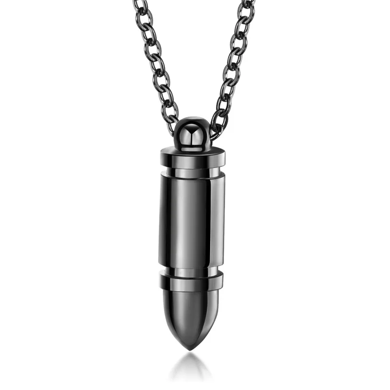 V.Ya Customized Punk Bullet Pendant For Men Stainless Steel Engraved Name Necklaces Male Unique Gift Dropshipping 3 Colors |