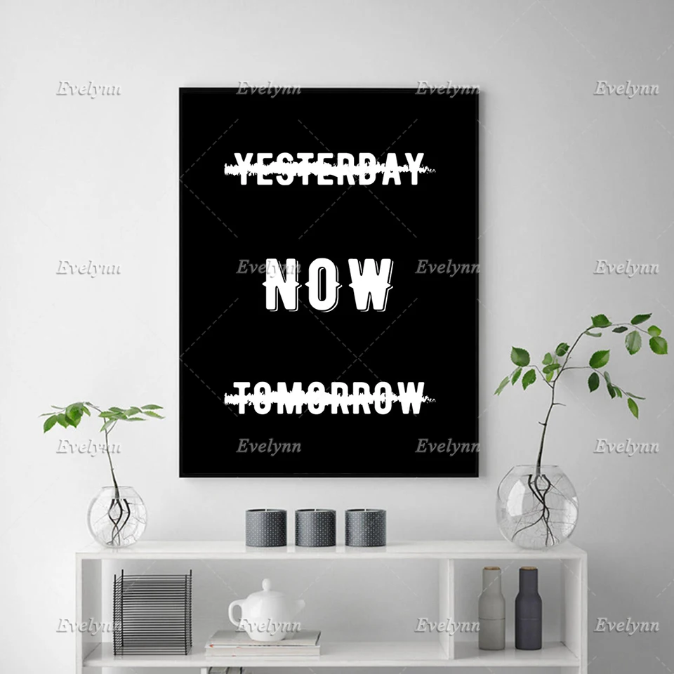 Настенная Картина на холсте сейчас! Вдохновляющие цитаты плакат с принтом