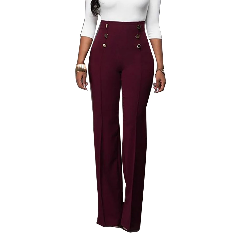 

Fashion Loose Wide Leg Pants Women Solid Color High Waist Flared Trousers Slim Female Slacks Pant Streetwear pantalones de muje