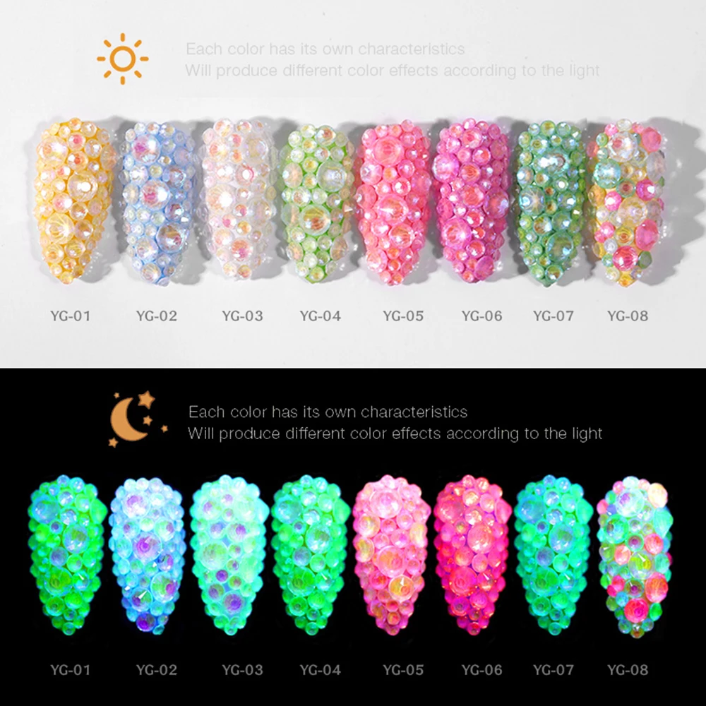 Флуоресцентный Блестящий УФ гель для ногтей|Стразы и украшения| |