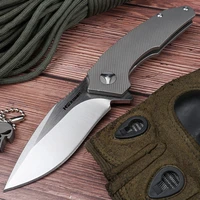 hwzbben titanium handle folding knife vg10 steel blade edc sharp edge pocket knife fishing camping hiking outdoor tools