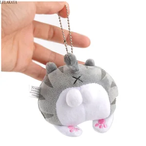 Плюшевые брелоки, мягкие Мультяшные животные, кошка, креативная кошка, задница, сумка на Рождество, мини-серые подвески, Детский милый модный рюкзак, кукла