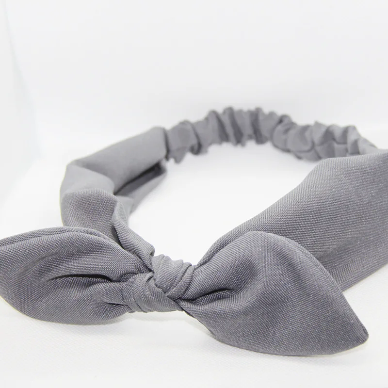 

Rabbit Ear Hair Band Plain Solid Color Elastic Hair Bands Women Female Knotted Bow Hairband Women Headband Hair Accessories