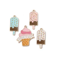 10pcslot new arrival ice cream shape enamel charms zinc alloy diy korean jewelry alloy accessories food beverages