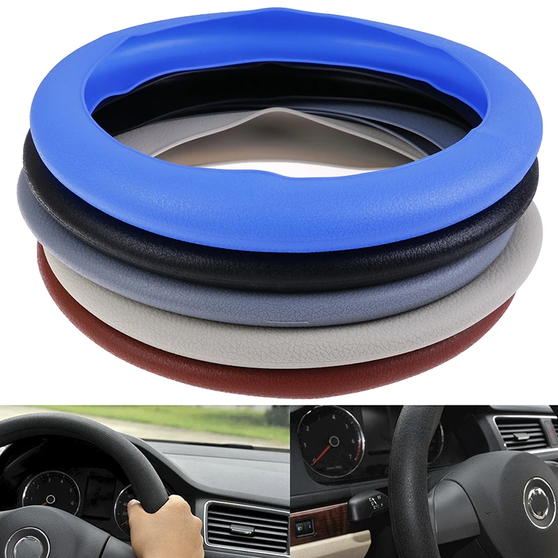 1 шт чехол рулевого колеса автомобиля Авто текстура анти-скольжение эластичный