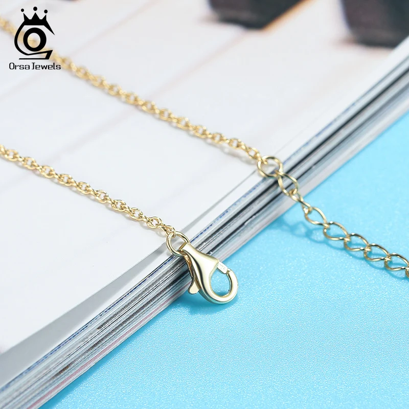 ORSA JEWELS Чистая 925 Серебряная цепочка на щиколотку 14 к позолоченная тонкая женская
