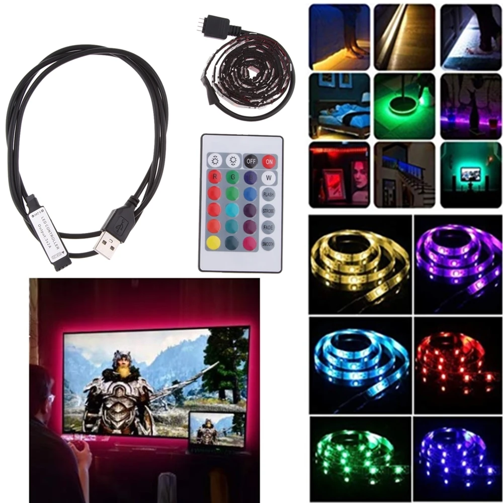 Светодиодная лента RGB с пультом ДУ 5 в пост. Тока 4 м | Автомобили и мотоциклы