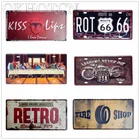 Route 66 Металл Легенда мотоциклы декоративные номерные знаки оловянные знаки винтажные гаражные домашние настенные художественные декорации металлическая живопись