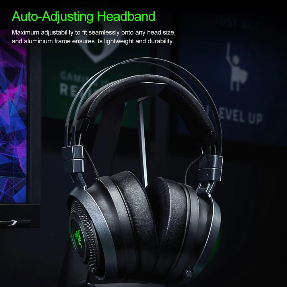 Razer Nari беспроводные Игровые наушники THX пространственные аудио охлаждающие гелевые подушечки 2,4 ГГц игровая гарнитура