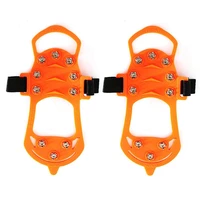 1pair fashion ice crampons outdoor simple shoe spikes winter climbing hiking anti slip shoe cover protable ice gripper shoes