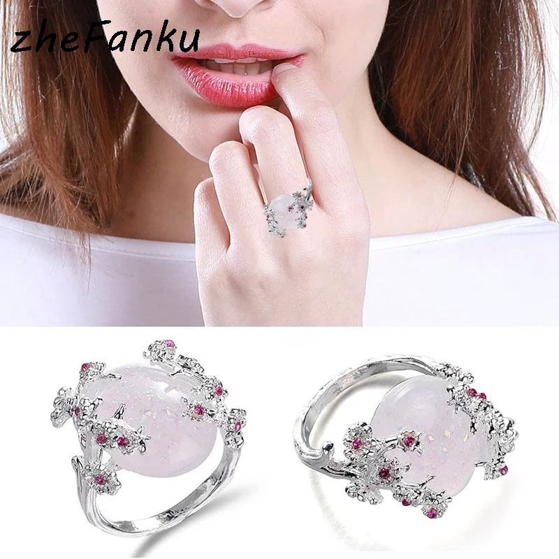 Красивое дерево и кольцо в виде цветка ювелирное изделие Черное золото