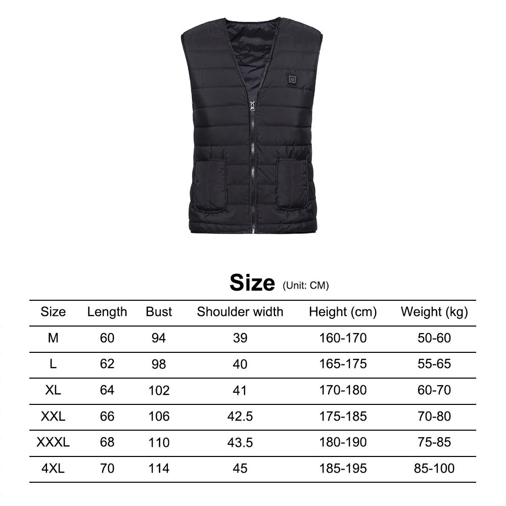 

2019 Outdoor USB Infrared Heating Vest Flexible Electric Thermal Winter Warm Jacket Clothing For Sports Hiking Riding drop ship