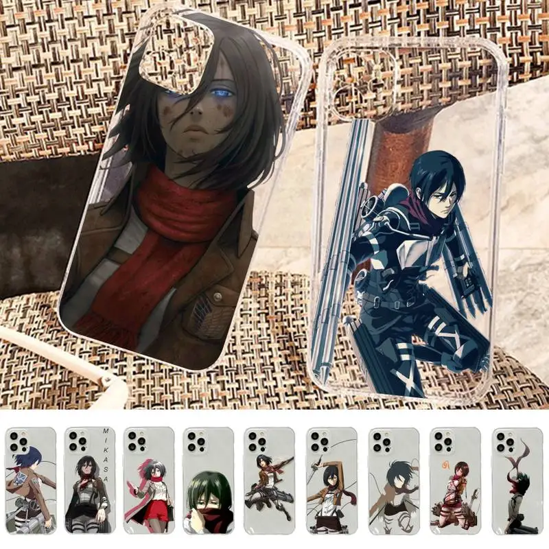 

Attack On Titan Mikasa Ackerman Phone Case for iphone 13 11 12 pro XS MAX 8 7 6 6S Plus X 5S SE 2020 XR case