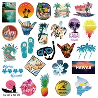 50 pcs car styling hawaii surf car sticker vinyl beach club laptop travel luggage decal waterproof accessories