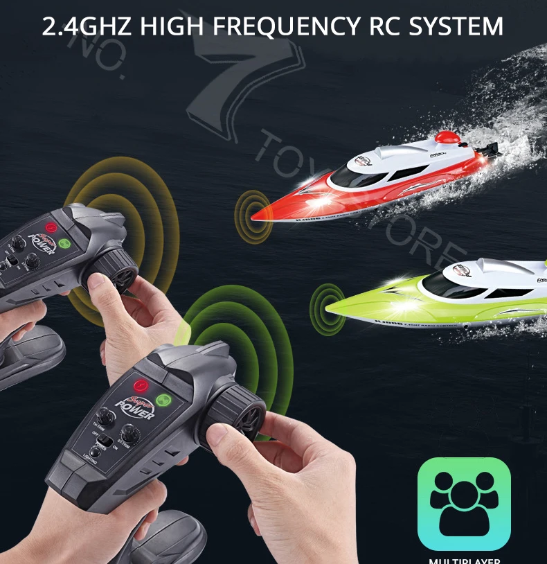 HJ806 Electric RC Boat 35KM/H High Speed Radio Remote Controlled Speedboat Racing Ship Steerable Boats Toy VS Feilun FT012 FT011