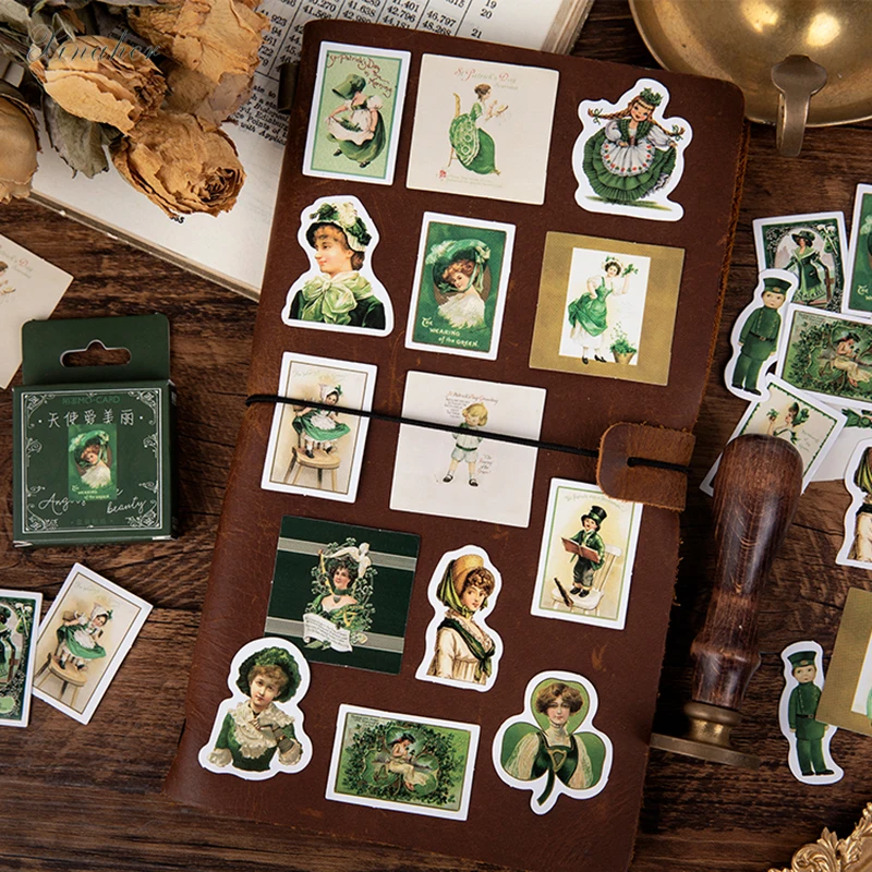 XINAHER 46 шт./кор. винтажная наклейка с ангелами для девочек декоративные наклейки