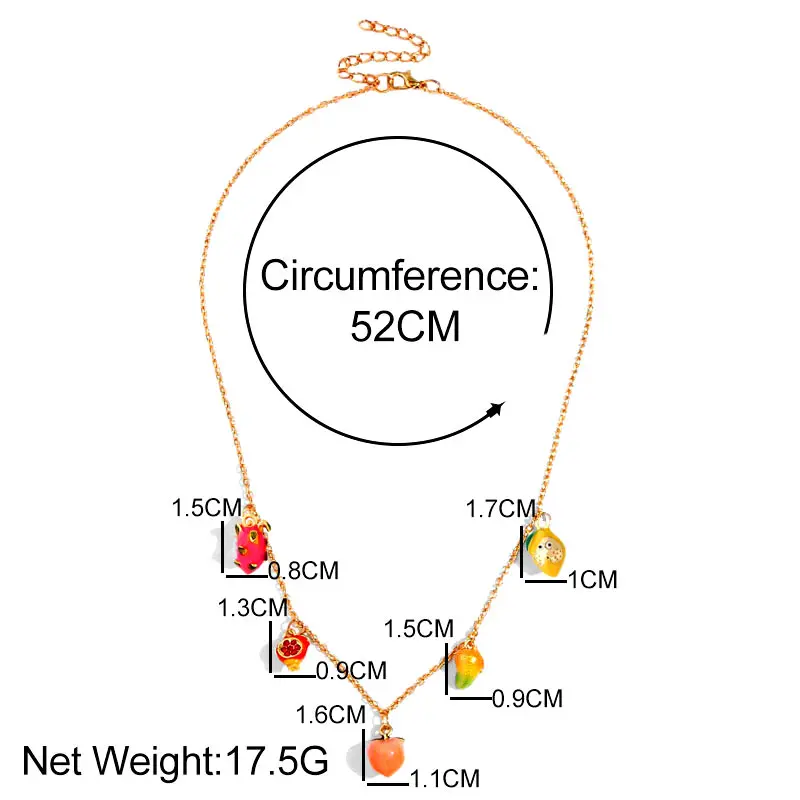 JJFOUCS 2020 Новые ожерелья с кулоном в виде персика лимоном гранатом манго