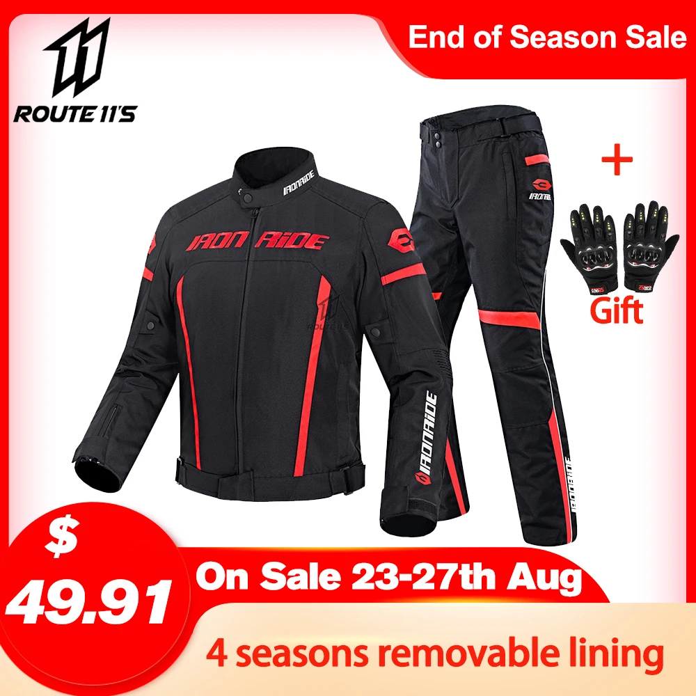 Мотоциклетная куртка IRONRIDE Мужская водонепроницаемая мотоциклетная защитная для