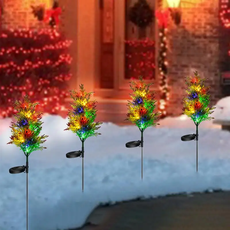 

2pcs Sloar Light Waterproof Stake Light Cypress Trees RGB Landscape Decorative Lamp for Garden Lawn Yard Wedding Christmas