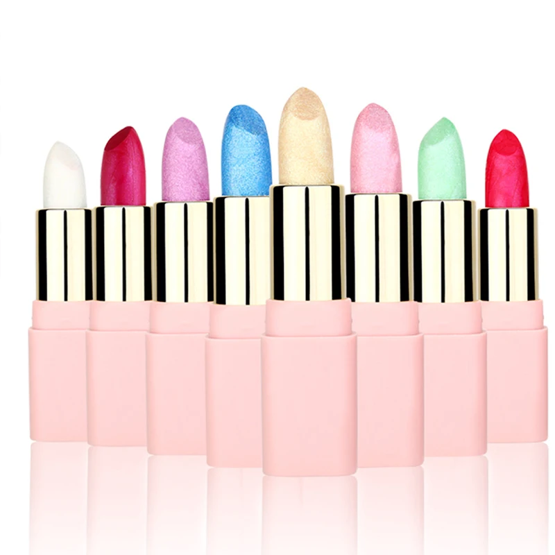 1 шт. перламутровая губная помада с блестками не легко обесцвечивается