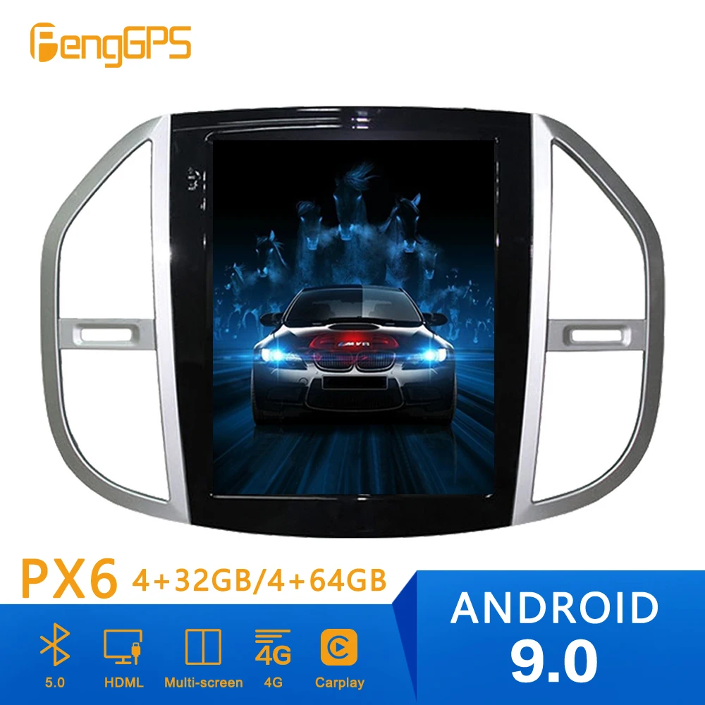 Автомагнитола в стиле Тесла на Android 9 0 с вертикальным экраном для Mercedes Benz Vito 2016 + GPS