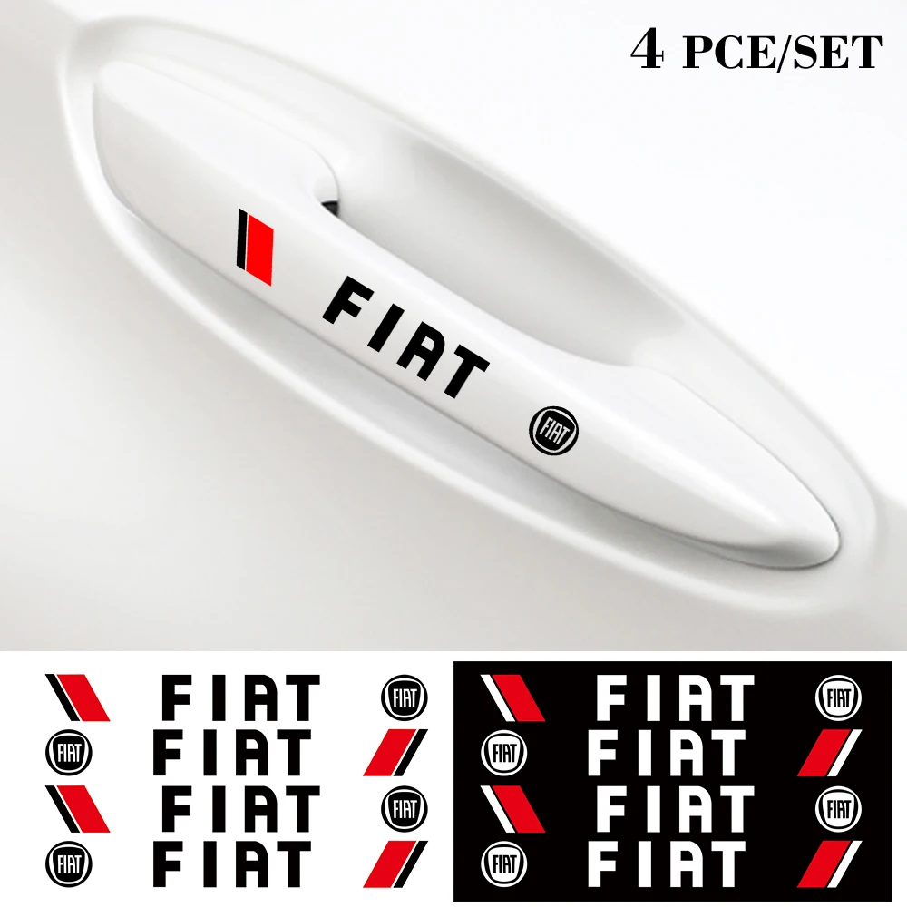 

4pcs Car Doorknob Stickers Auto Body Decal Car Accessories For Fiat Panda Bravo Punto Linea Croma 500 59 Car Exterior Stickers