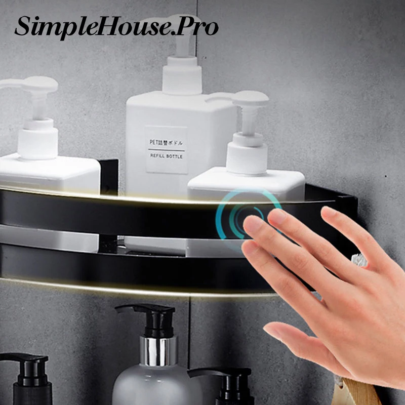 SimpleHouse. Pro матовая черная космическая алюминиевая полка для ванной комнаты